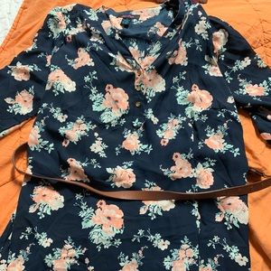 Belted Floral Shirt
